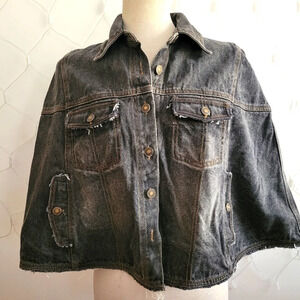 Vintage Denim Cape by Jeanology / Gray / Size 8 (Medium)